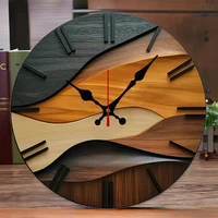 Nordic Style Wooden Round Silent Hanging Wall Clock 1