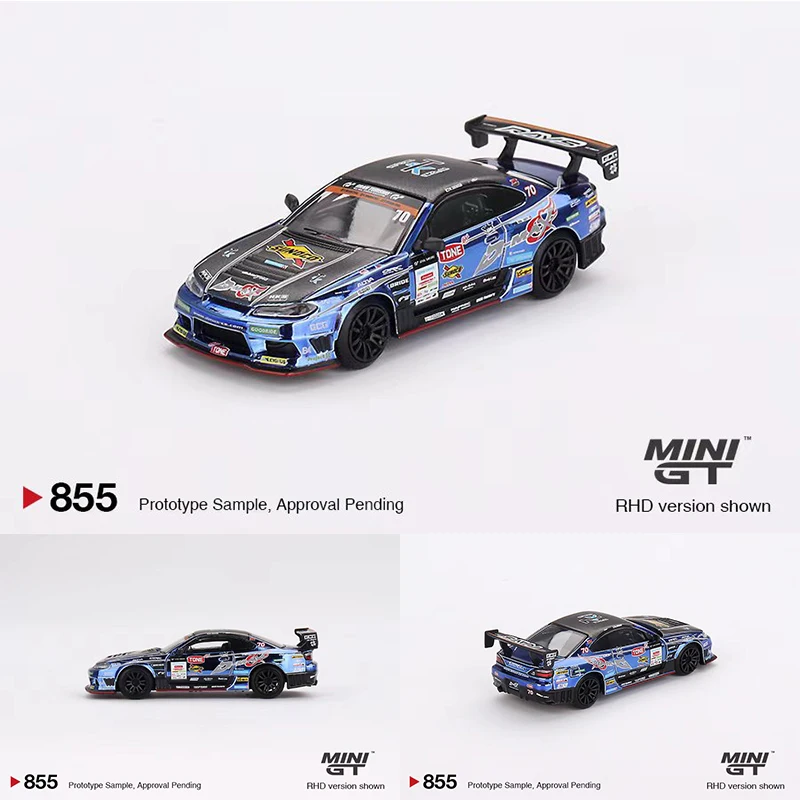 MINIGT 855 1:64 Silvia S15 D MAX Racing #70 Diecast Diorama Model