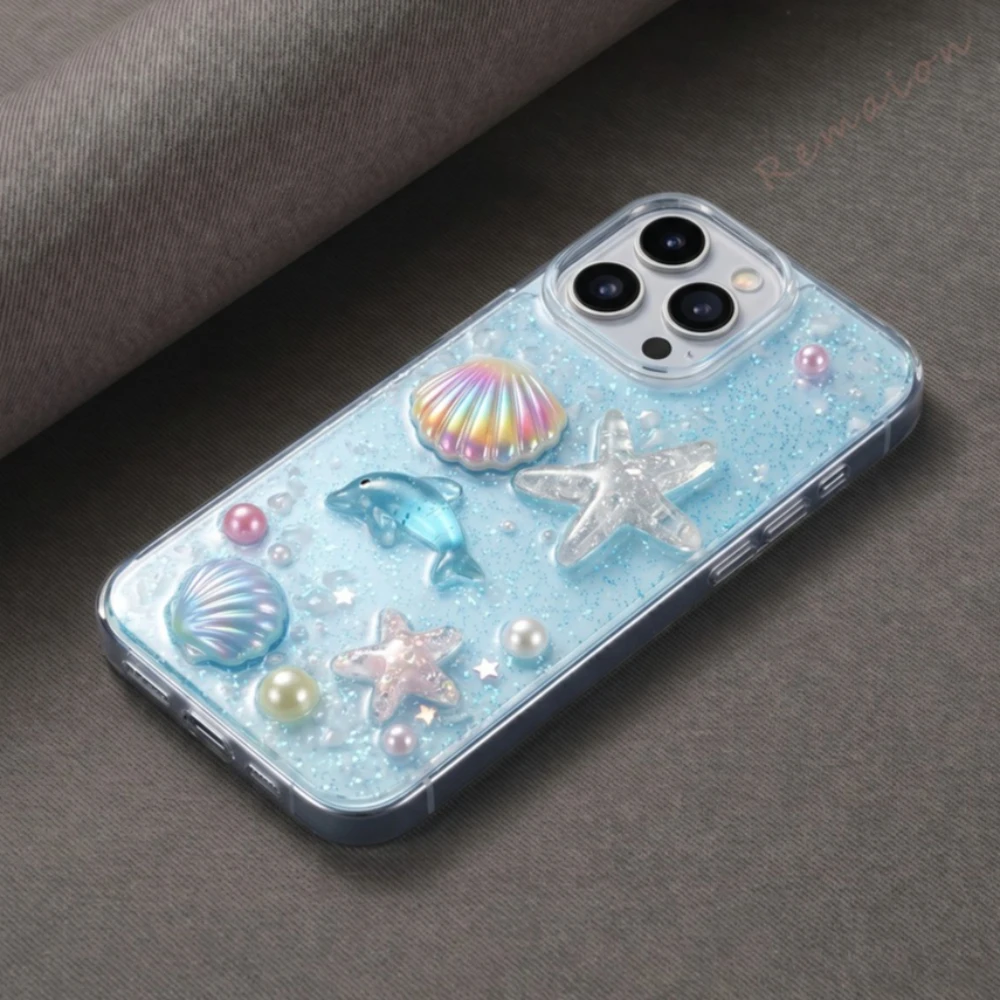 Bling Bling Starfish Shockproof Glitter 3D Cute Phone Case