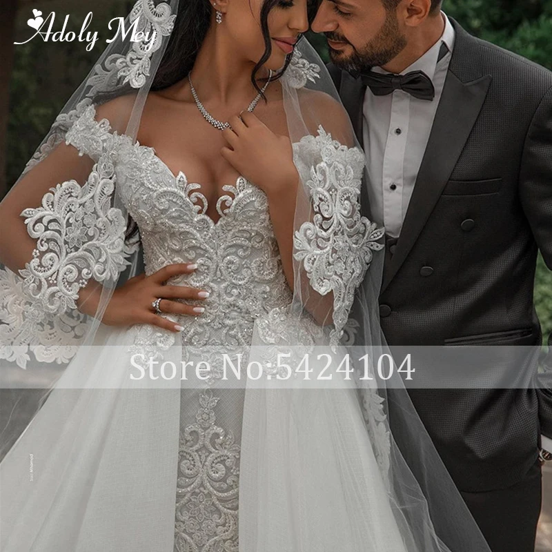 wedding dress for women Adoly Mey Sexy Sweetheat Neck Lace Up Mermaid Wedding Dress 2022 Luxury Beading Appliques Detachable Train Princess Bridal Gown affordable wedding dresses