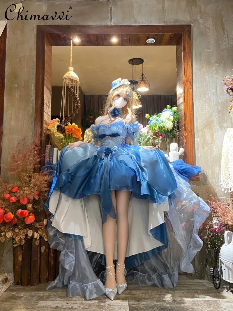 princess polly baby blue dress Purple Wedding Dress Lolita Dress for Women Super Fairy Princess Heavy  Craft Trailing Birthday Party Elegant Puffy Dresses