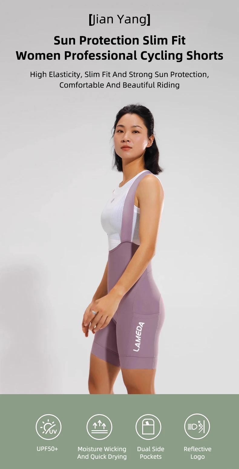 LAMEDA Radlerhose für Damen, Sommer, UPF50+, Sonnenschutz, atmungsaktiv, schnell trocknend, hohe Taille, mit Taschen, professionell, MTB, Straße, B – Detail 1