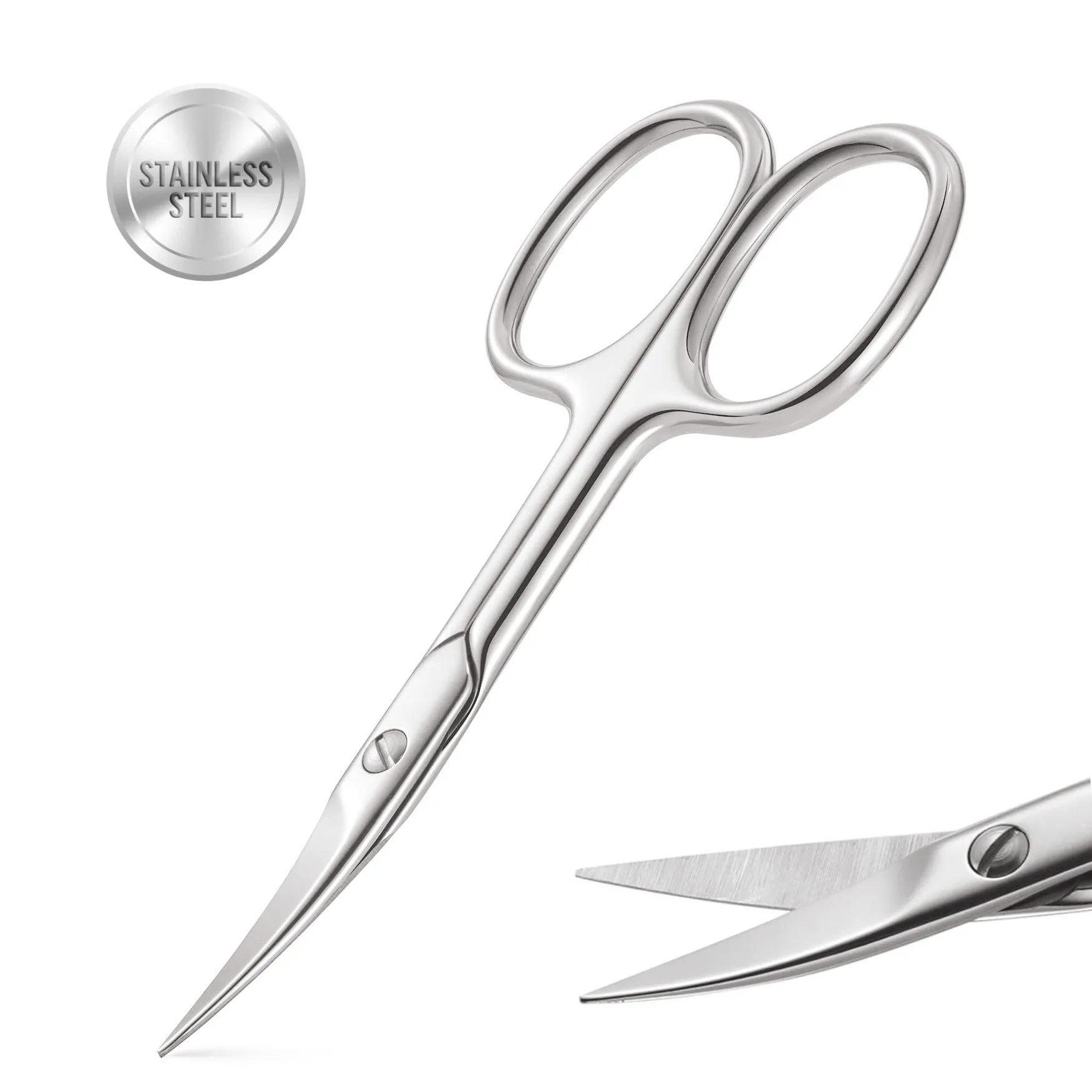 

Professional Grooming Scissors - Eyebrow Scissors - Small Curved Stainless Steel Manicure & Beauty Scissor for Women