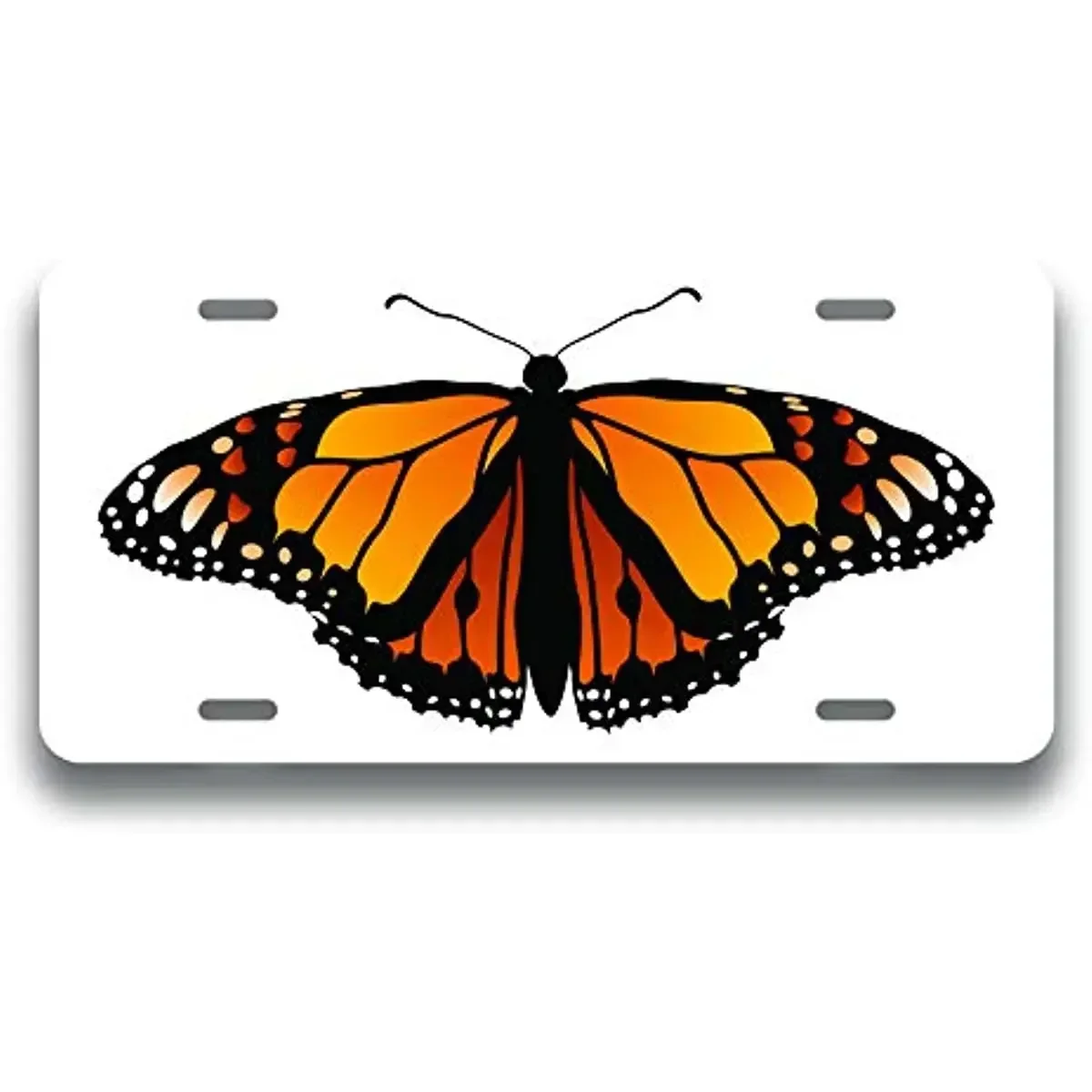 

New Butterfly Printed Vanity Front License Plate Tag Cover Metal Car Tag for Men Women 6 X 12 Inch