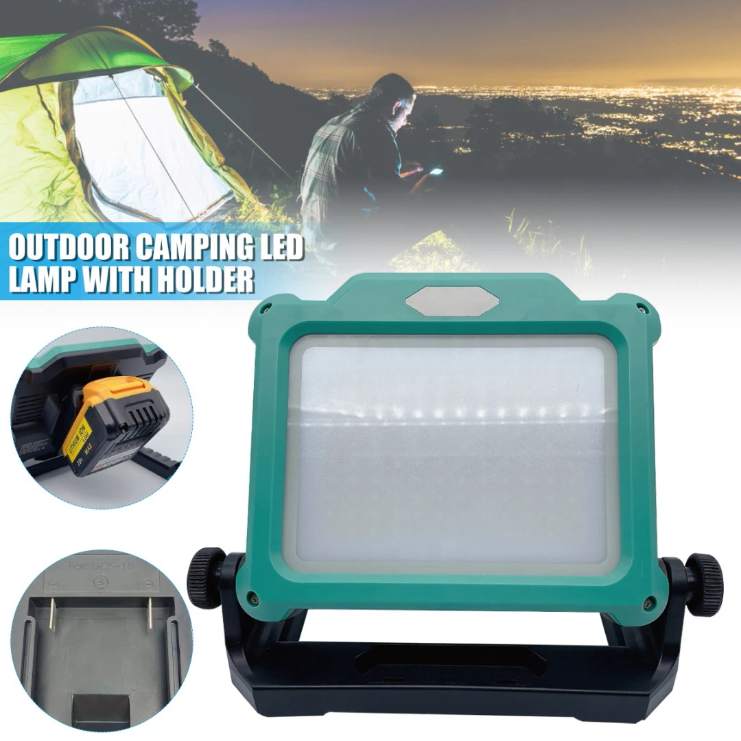 

1pc100-240V 60W LED Work Light With 120V Wall Plug Adapter For Bosch 14-18V Batteries Flood Lamp For Home Outdoor Car Lighting