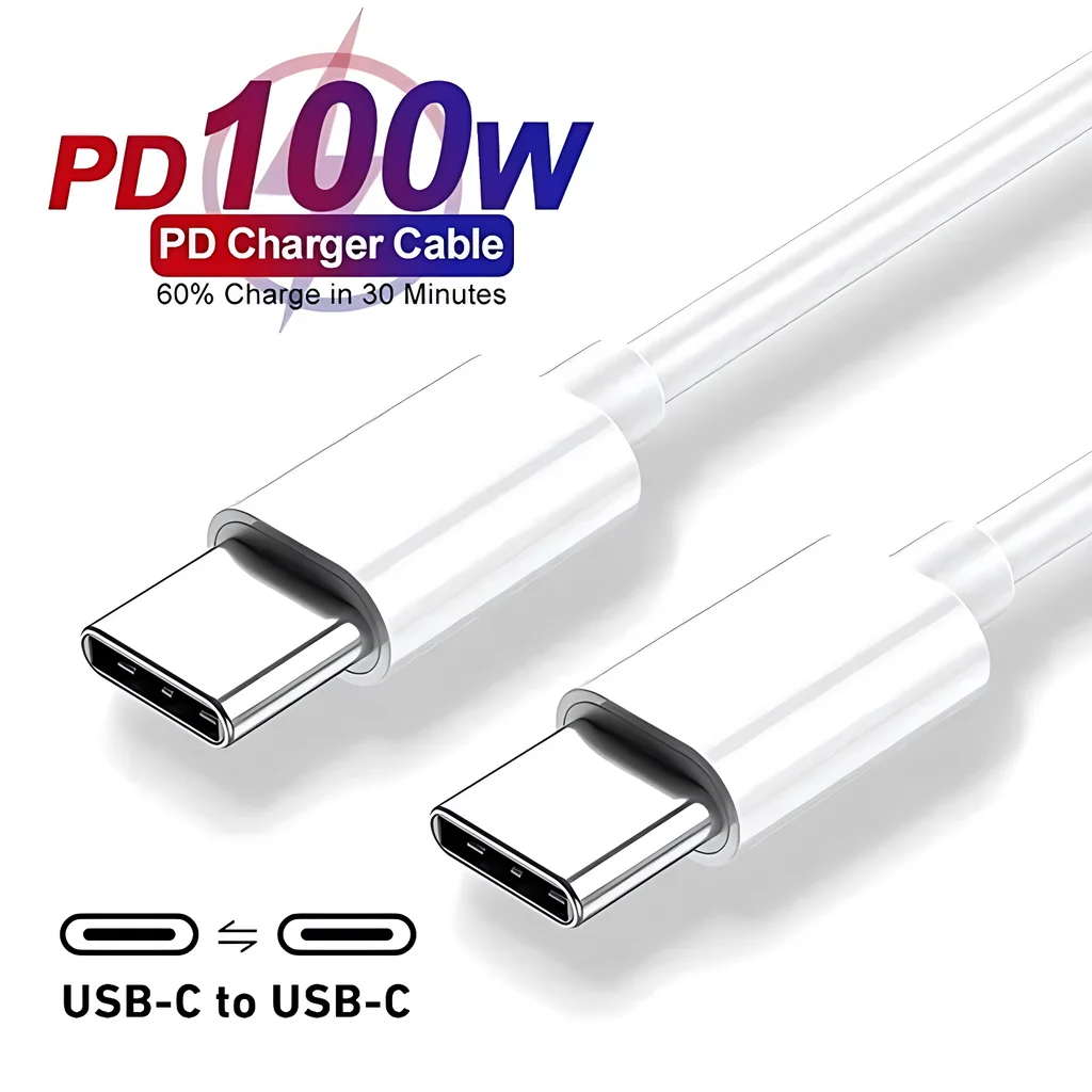 كابل شحن سريع من النوع C إلى USB C 100 وات PD لهات...