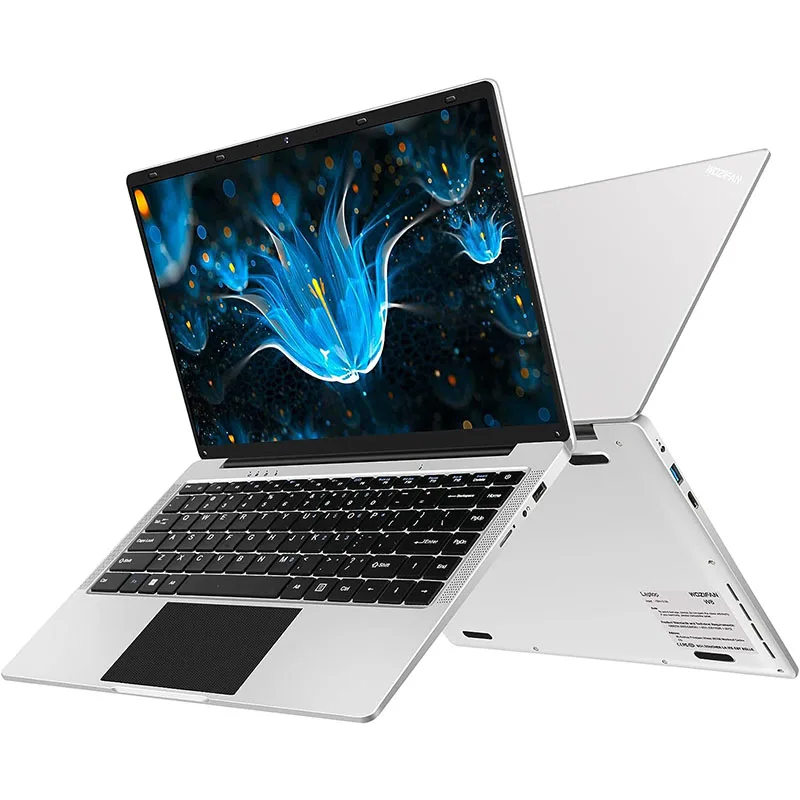 Wozifan Laptop 14 "Windows 11 6Gb Ram 128Gb Ssd Supporto 1Tb Ssd Espansione Laptop 2.4G + 5G Wifi Bt4.2 Usb Hdmi 1920 X1080Fhd Argento