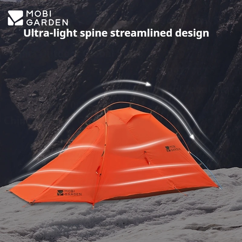 Ultralight camping Tent MOBI GARDEN 1/2 Person Outdoor hiking Travel Backpack Single Double Tent 15D 20D 30D 68D Nylon Portable Camping Tent Portable Tent