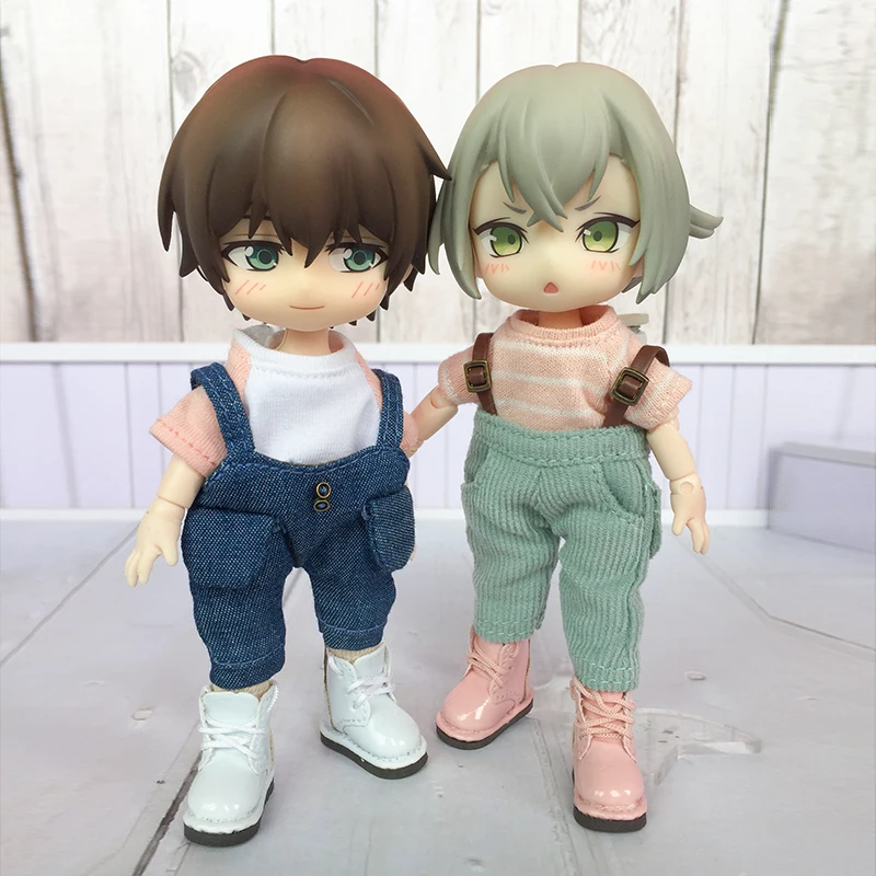 Handmade Cute Ob11 Doll Clothes Suit Ob11 Animal Hat Overalls Dolls Casual Sweater For Ymy, Obitsu 11, Molly, Gsc, 1/12 Bjd Doll
