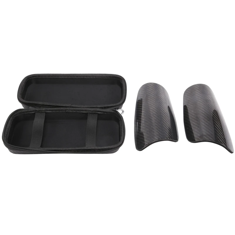 

New-10X Carbon Fiber Soccer Shin Guards With Carry Case Breathable Professional Hard Shin Pad For Kid,Youth,Adult