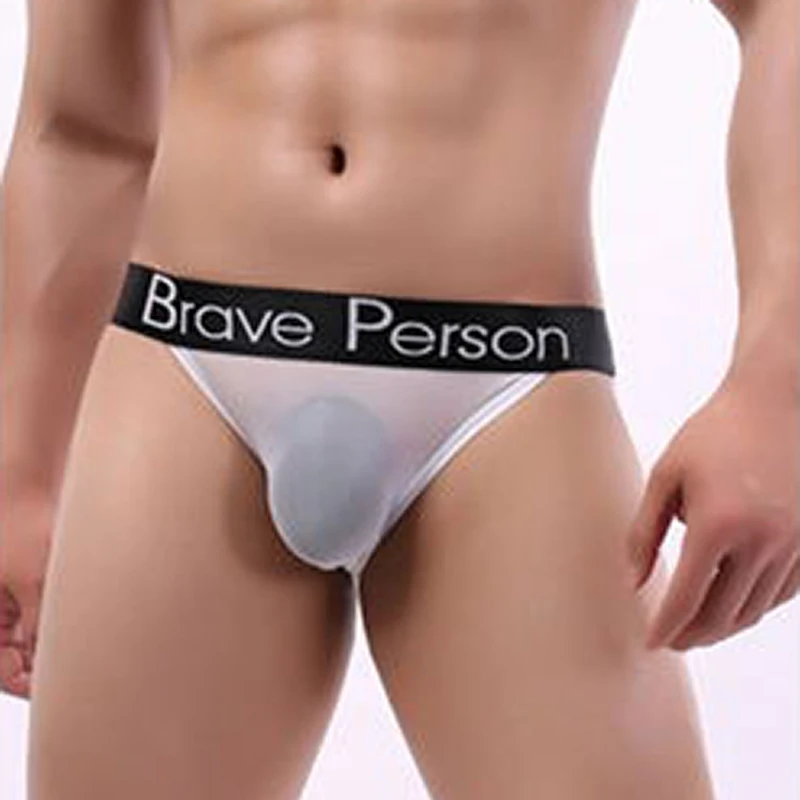 

Transparent Underwear Men Sexy High Cut Mens Briefs Pouch Breathable Nylon Panties Low Rise See Through Lingerie Brave Person