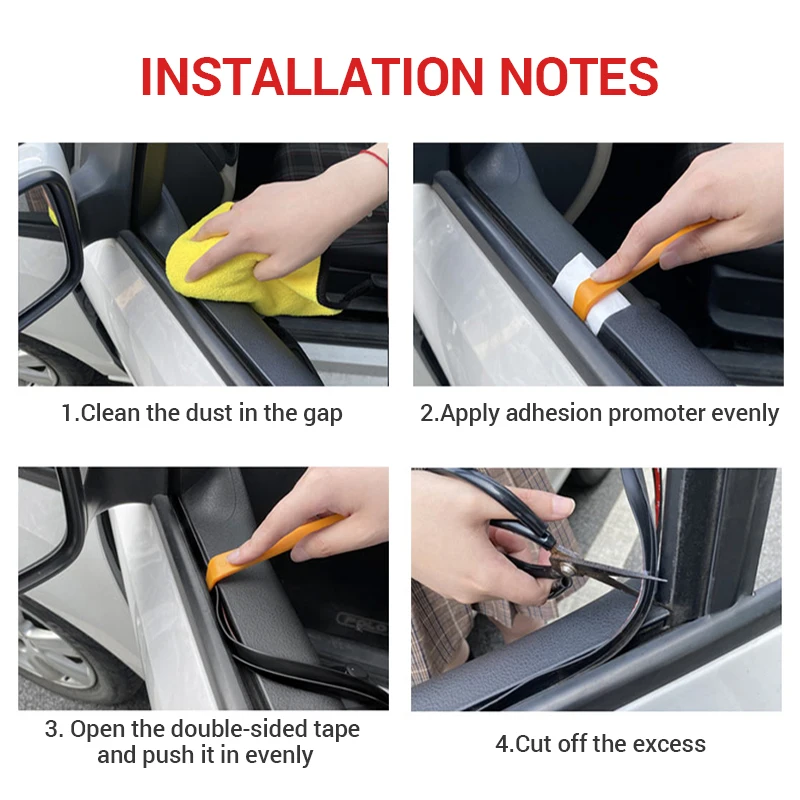 Enhanced Car Door Window Weatherproof Seal Strip - Noise Reduction & Insulation Rubber Strip