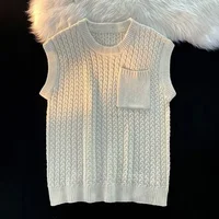Loose Knitted Sleeveless Vest Unisex Casual Style Autumn Outerwear Vintage Japanese Trendy Brand INS Male Female Sweater