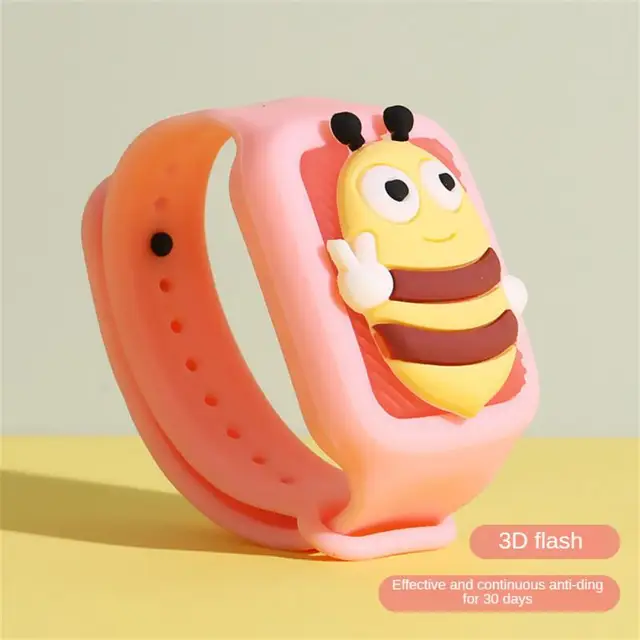 Szúnyogriasztó Könnyűsúlyú Nyári Aranyos Rajzfilm Flash Forgó Szilikon Szúnyogtaszító Karkötő Biztonságos Nem Mérgező Gyermekek - Image 2