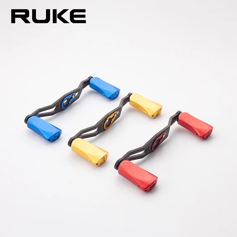 Ruke 1pc  Fishing Reel Handle Carbon Fiber With Alloy Knob For D/A Type Casting Fishing Reel Fishing Tackle Accessory DIY Reel