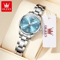 OLEVS Fashion Elegant Women's Watches Waterproof Luminous Stainless steel Quartz Watch for Ladies Original Simple Wristwatch 1