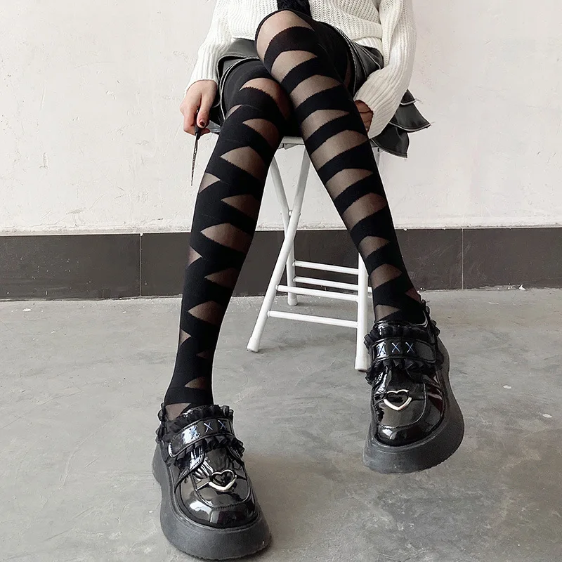Japanischen Cross Strap Strümpfe Weiß Strumpfhosen Jk Seide Schwarz Strumpfhosen Anime Cosplay Bandage Strümpfe Mädchen Nette Loli Strümpfe – Detail 14