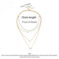 Multi-layer Five-pointed Star Heart Shape Water Drop Pendant Chain Necklace Alloy Material Glass Collarbone Chain Sexy Women New 5