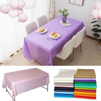 1pc Reusable Tablecloths 137x183cm BPA Free Plastic Dining Table Cover Cloth for Parties Picnic Camping Disposable Tablecloths 3