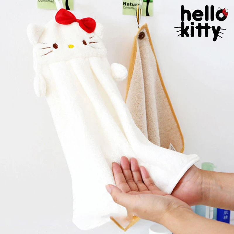 Hello Kitty Hand Towel Kawaii Cute Kitchen Quick Dry Soft Absorbent