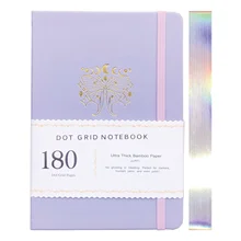 

Purple Butterfly Bullet Dotted Notebook Dot Grid Journal 180gsm Paper Vegan Fabric Hardcover