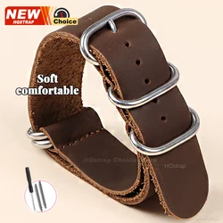 Artisan Vintage Leather Wristband - Universal Watch Strap Replacement - 22mm (Brown)