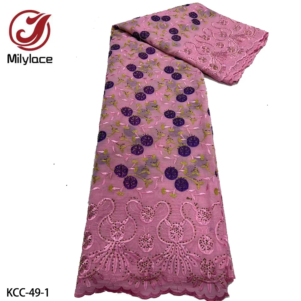 

New Swiss Voile Lace Fabric High Quality Cotton Lace Fabric and Swiss Lace Fabric for Dress KCC-49