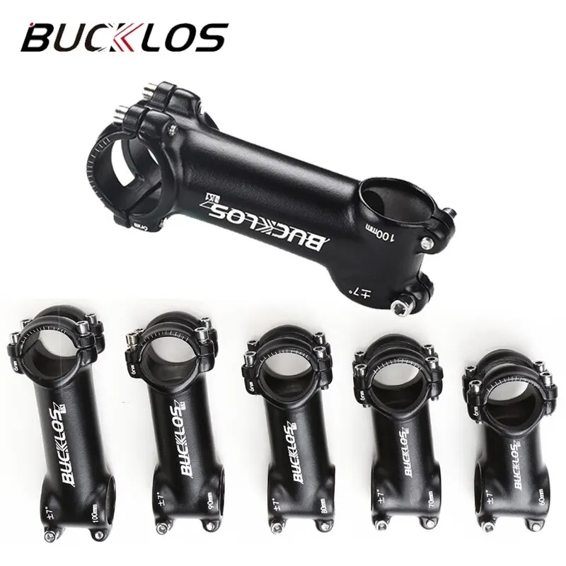 Bicycle Stem BUCKLOS 31.8mm 7/17/22 Degree Mountain Bike Handlebar Stem 80/90/100mm Aluminum Alloy MTB Cycling Parts