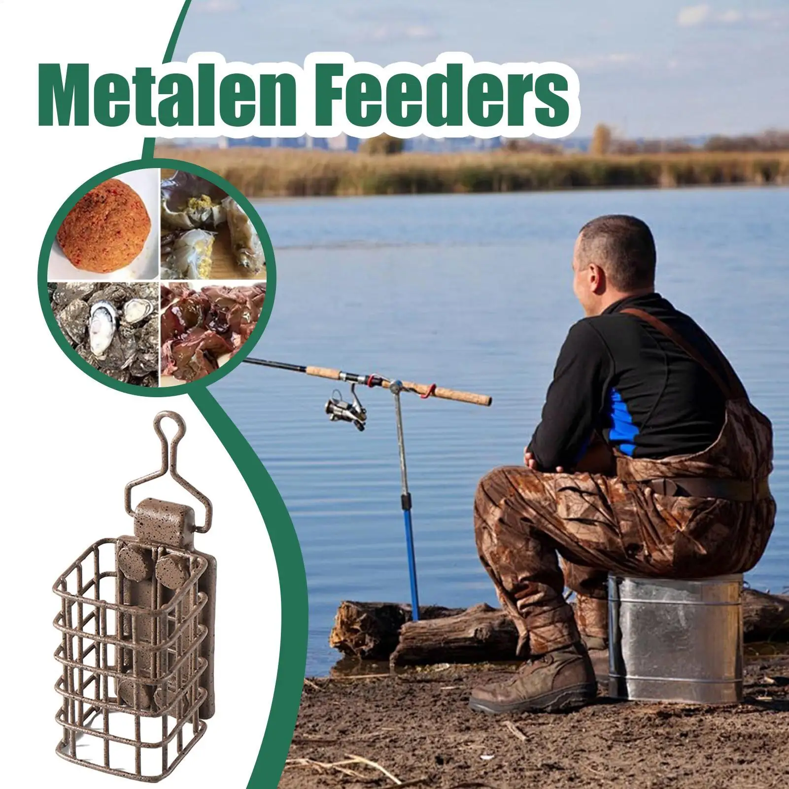 Carp Fishing Bait Cage Square Carp Bait Holder Fishing Feeder Basket European Style Fishing Bait Maker Catfish Bait Holders