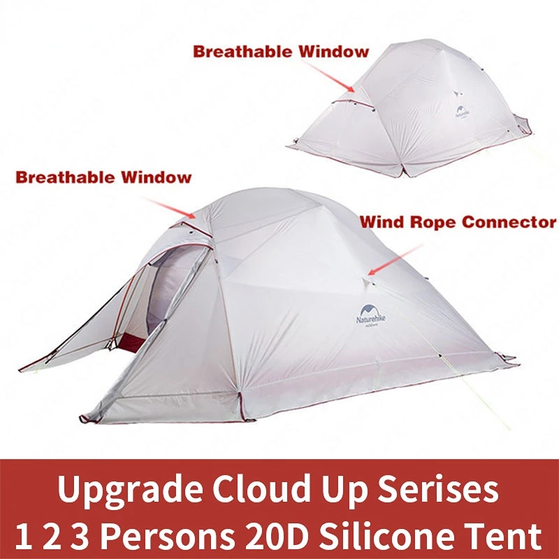 Naturehike-Tienda De Campaña Ultraliaac, Modelo "Alizado Cloud Up Series, Para 1, 2 Y 3 Personas, 20D