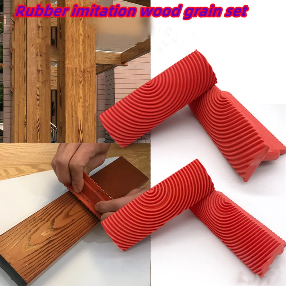 Rubber Roller Borstel Imitatie Houten Muur Schilderen Machine Diy Textuur Roller Art Kwast Voor Thuis Decoratie Schilderen Gereedschap