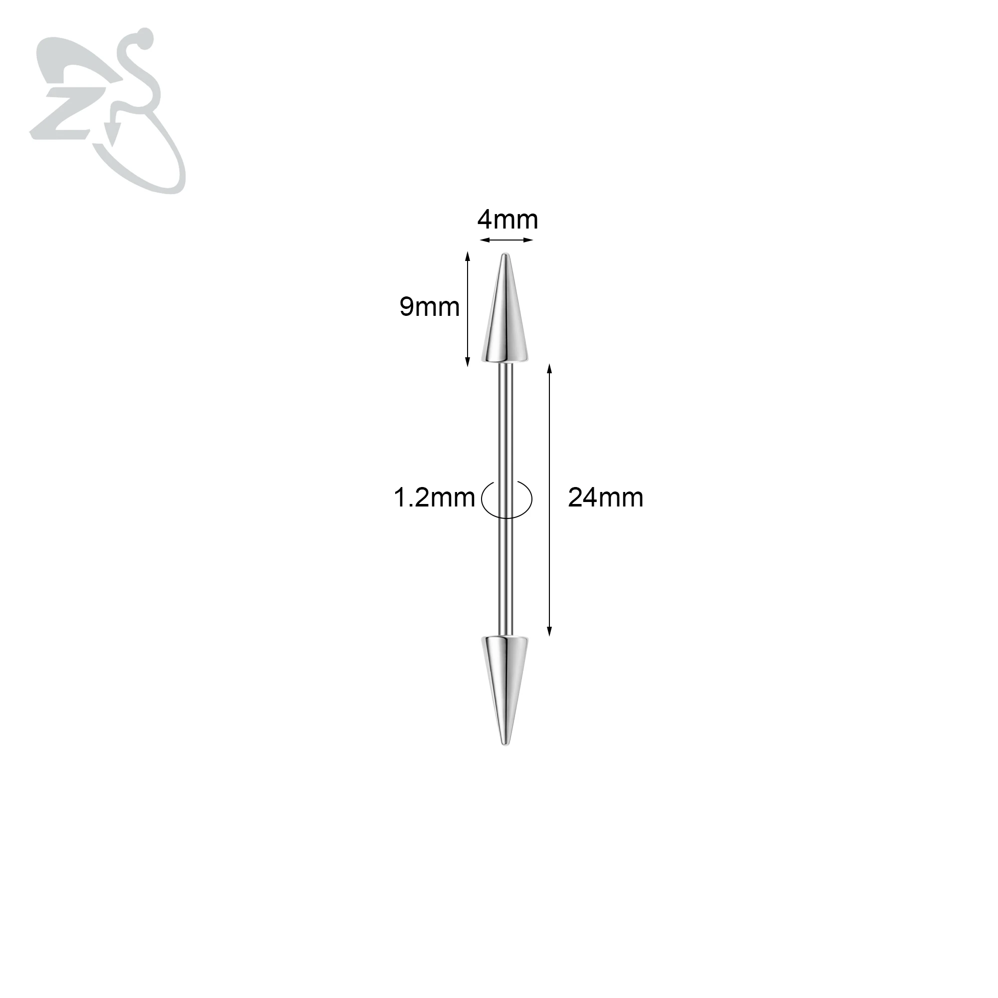 Elegant 316L Surgical Steel Spike Barbell Earrings