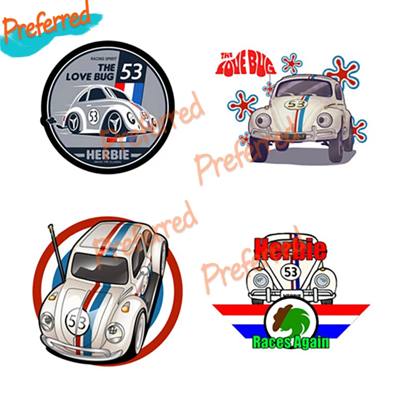 Creative Decals HERBIE THE LOVE BUG 53 Waterproof Car Stickers Motorcycle Windows Laptop Toolbox Trunk Boat Vinyl Decals
