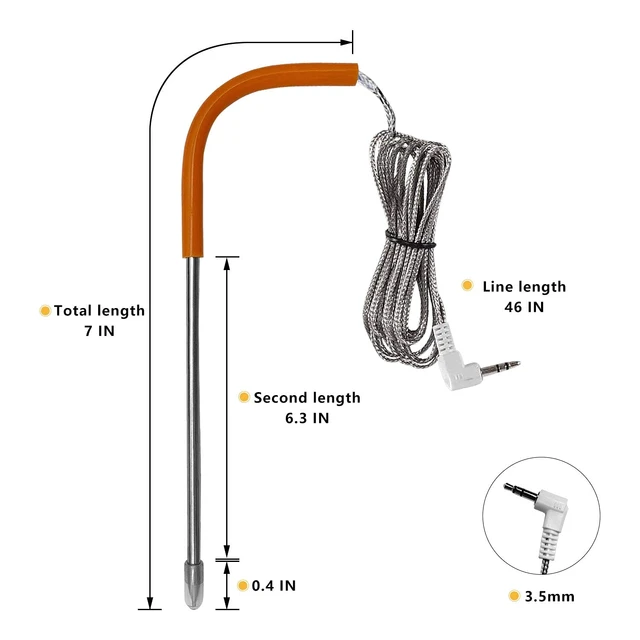 YAOAWE 2-Pack Temp Meat Probe Replacement for Pit Boss Pellet Grills and  Smokers. 3.5mm Plug Thermometer Probe for Pit Boss Smoker Accessories 