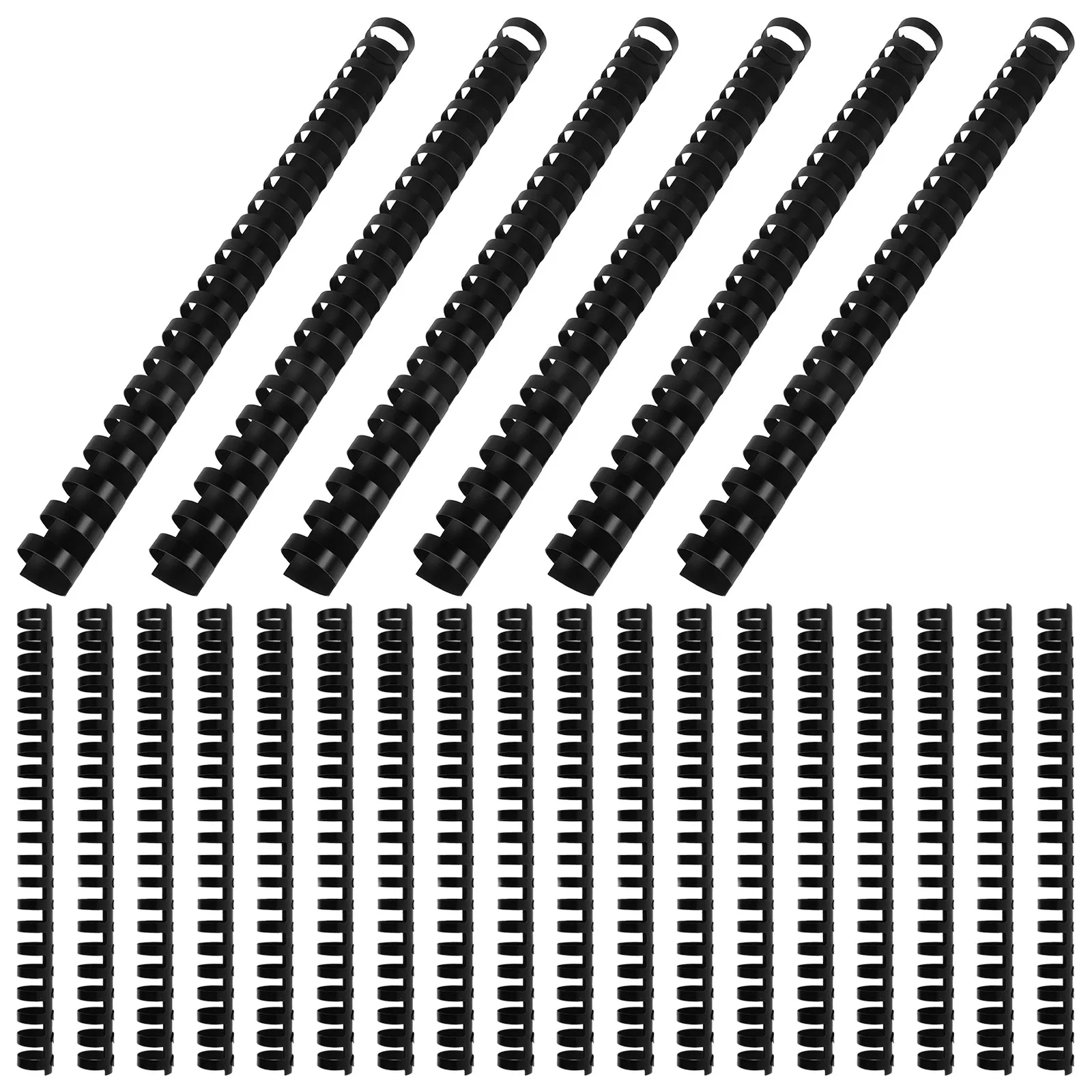 50Pcs 21 링 플라스틱 빗 바인딩 전문 루스 리프 북 바인더 블랙 22Mm 스크랩북 클립 사진 클립 리프 바인더