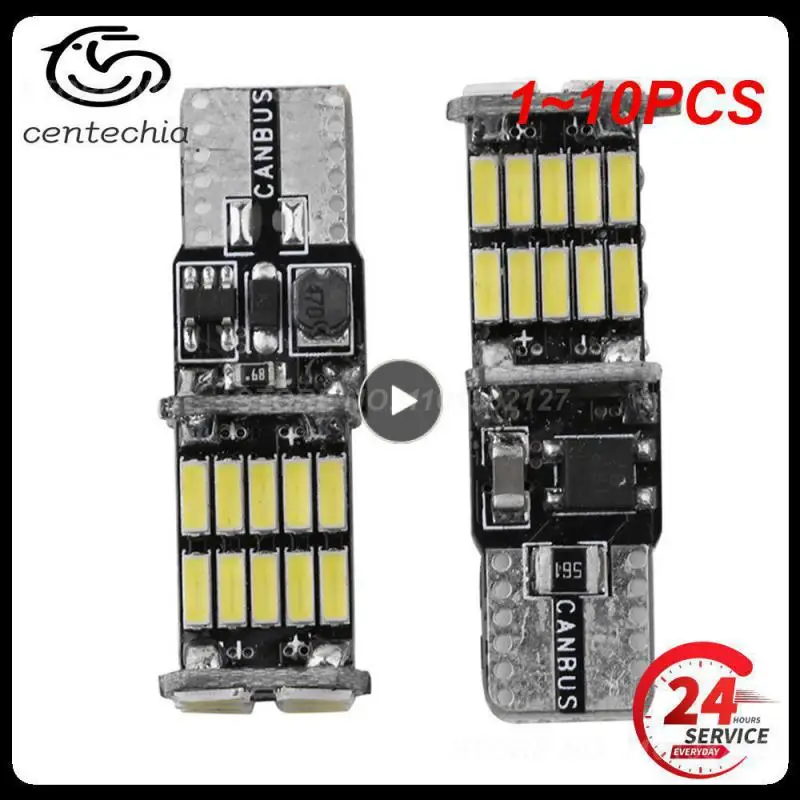 

1~10PCS Signal Lamp 1200Lm T10 W5W LED Canbus Bulbs 4014 26SMD Instrument Lights White 12V 7000K LED Reversing Lights 12V lde