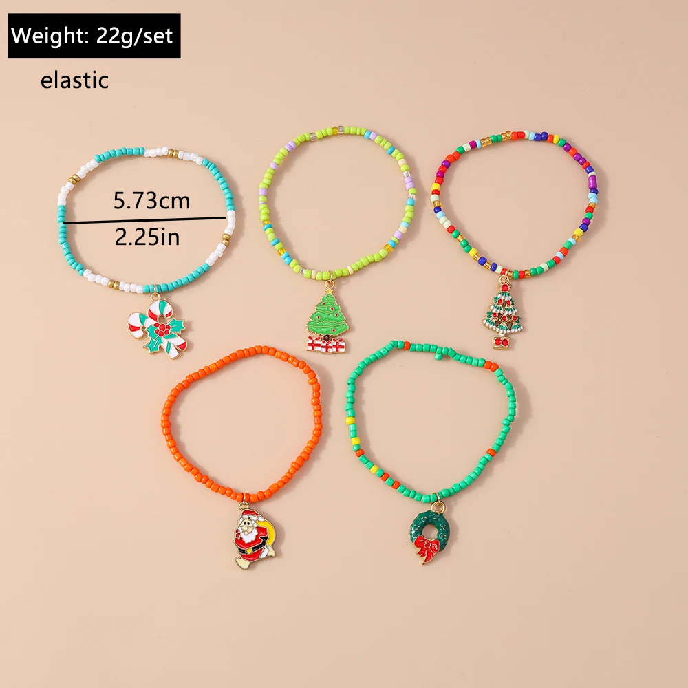 Aihua Neue 5 stücke 10 stücke Weihnachten Armbänder für Frauen Mädchen Santa Claus Deer Glocke Weihnachten Baum Armband Armreif schmuck Geschenke – Detail 9
