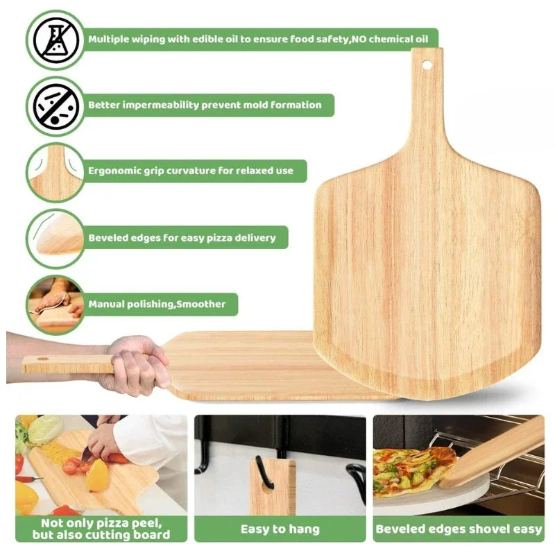 1/2 PCS Round Pizza Stone Set, 12" Pizza Stone for Oven Peel Cutter Baking for Pizza,Bread kitchen accessories