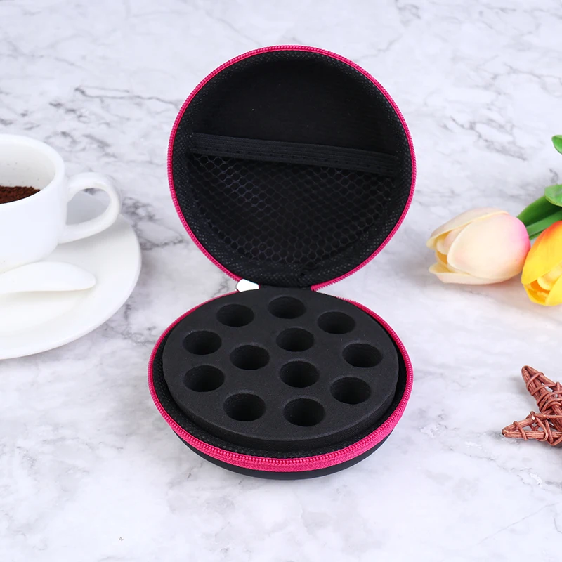 12 Bottles Round Essential Oil Storage Bag Essential Oil Organizer Case 1ml 2ml 3