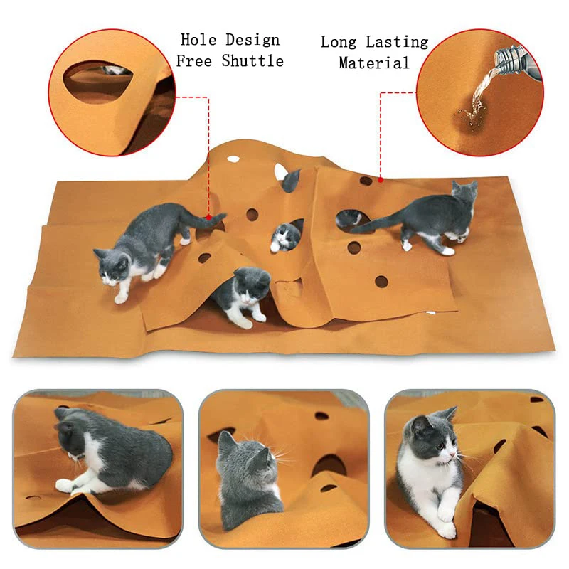 Picture of Cat Tunnel Jump Cat Agility Training Mat Maze Toys Kitten Activity ...