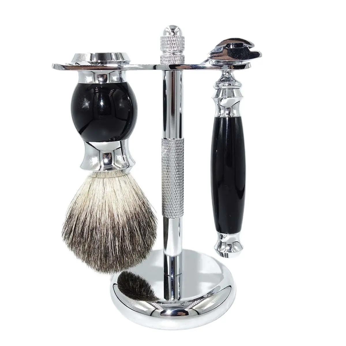 Magyfosia High End Wet Shave Set with Honey Pure Badger Hair Handle