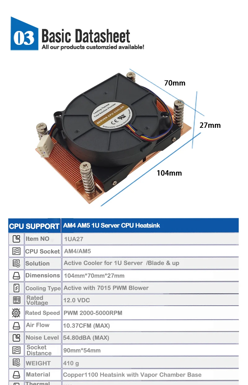 Novo dissipador de calor cooper para amd