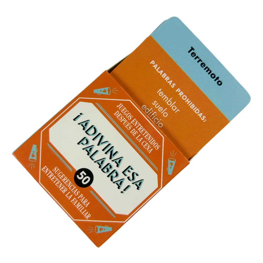 Mini Size Spanish Word Guessing Board Game – 50 Vocabulary Name That Tune Name That Word Cards Language Learning Party Game