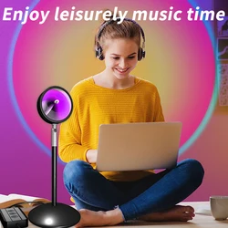 Portable Sunset Light Projector With APP Control 360° Rotation Adjustable Height Color Changing LED Night Light For Home Decor