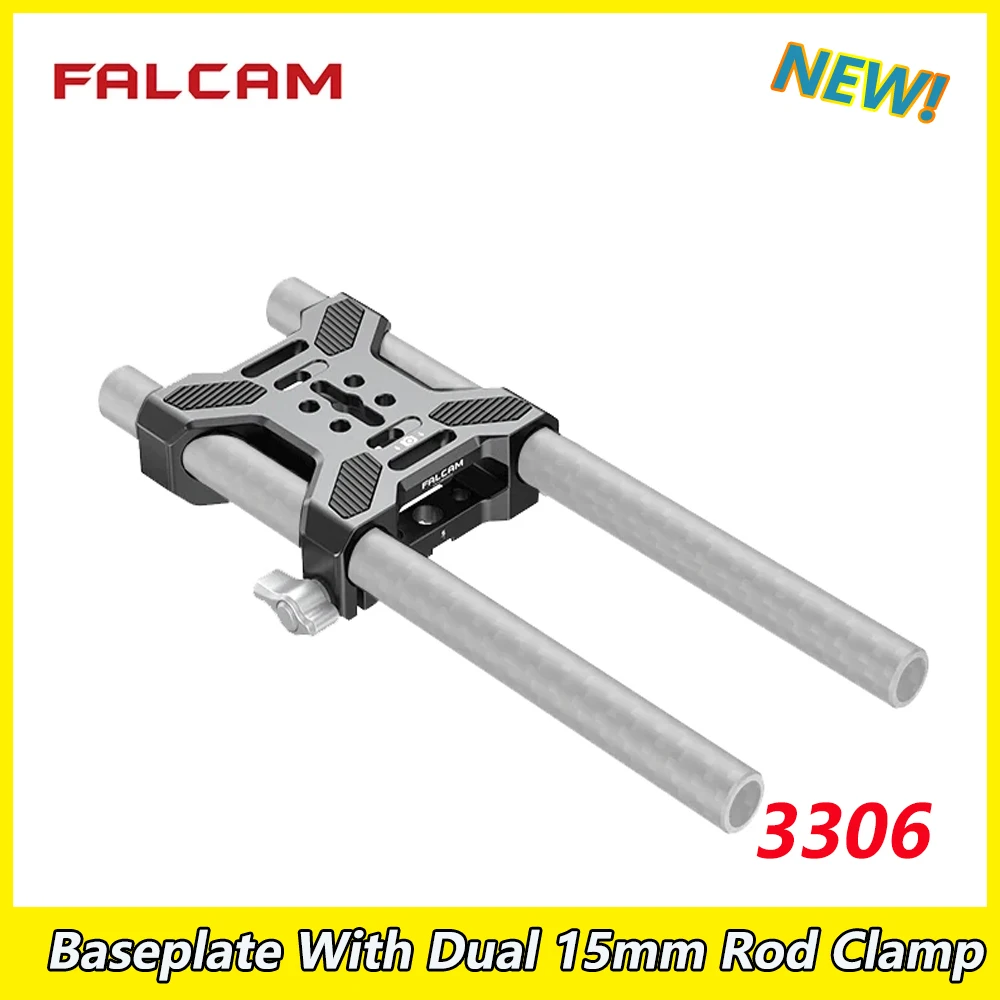 

Falcam Baseplate With Dual 15mm Rod Clamp 1/4 3/8 inch External Mounting Holes fit F50 Quick Release System for DSLR Camera 3306