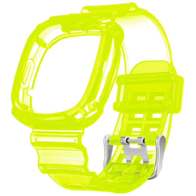 Transparent TPU Silicone Replacement Band and Case for Smartwatch Wristband Bracelet