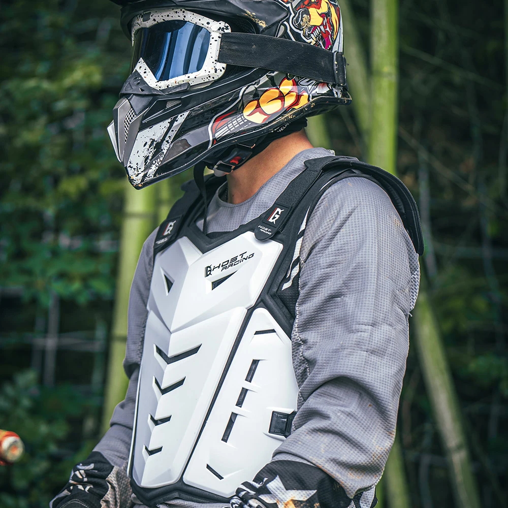 GHOST RACING Motorcycle Riding Body Armor Vest Anti-fall Motocross Jacket Vest Back Chest Protector Dirt Bike Protective Gear