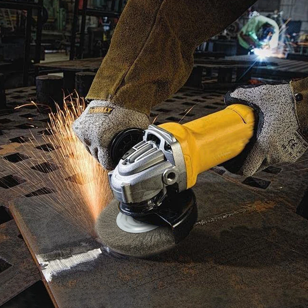 125mm Wire Wheel Brush Metal Derusting Stainless Steel Wheel Brush for Bench Grinder Polishing Abrasive Tool