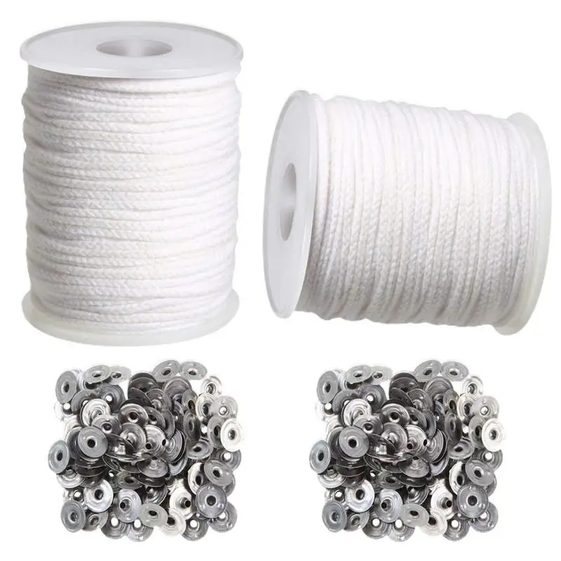 Candle Making Wicks 2 Rolls Braided Cotton Candle Wicks 61m / 200ft