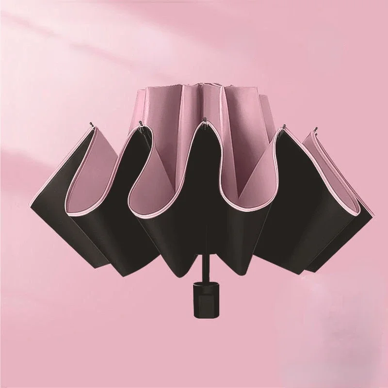 Compact Reverse Umbrella for Rain and UV Protection Inverted Folding Umbrellas with Reflective Safe Stripe Portable Umbrella folding umbrella,reverse folding umbrella
